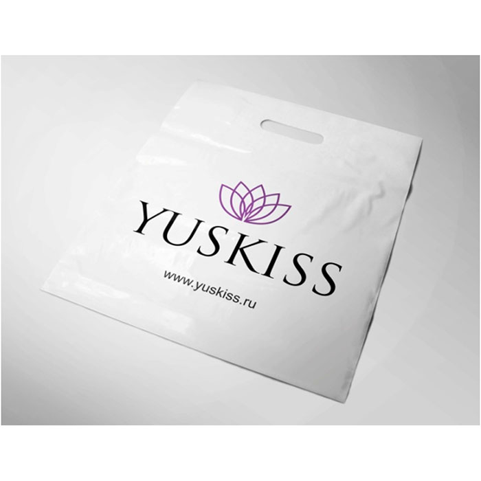 Пакет плотный белый с логотипом ТМ YUSKISS (33*40 см)